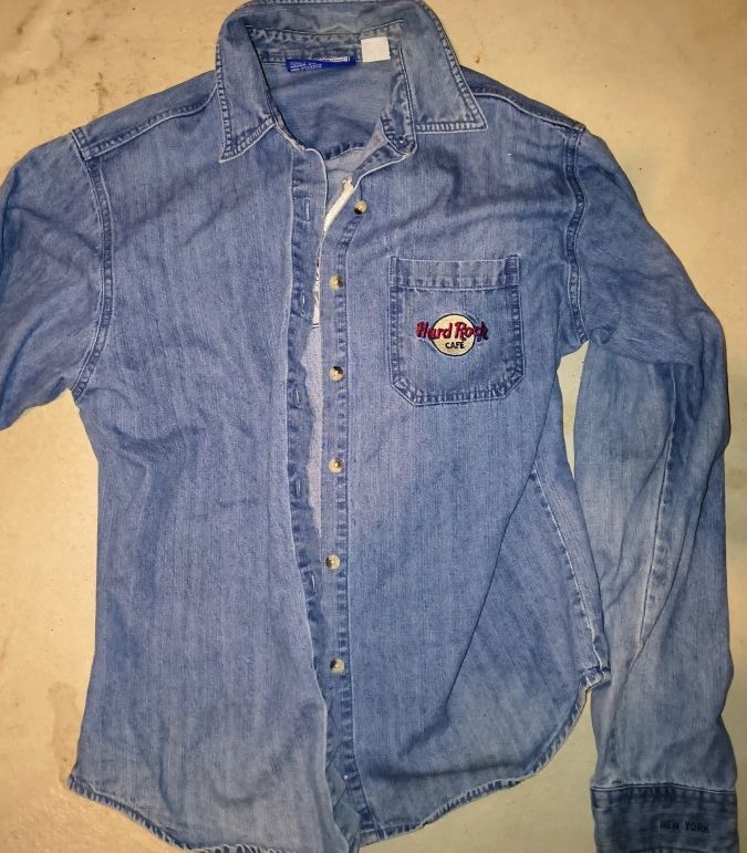 Authentic Hard Rock Jean Jacket Large