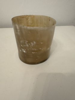 Small Decorative Handmade Pot Made Of Animal Horn