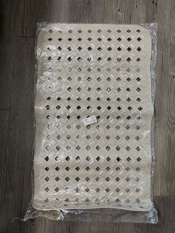 NEW Non-Slip Bath Mat / Shower Mat - Beige/Light Tan, Diamond Pattern