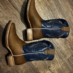 Red Hawk Boys’ Leather Cowboy Boots – Size 1