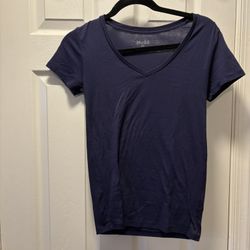 Blue V Neck Tee