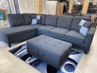 Grey/blue sectional