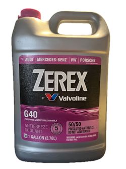Zerex G40 Antifreeze/Coolant by Valvoline – Ready-to-Use 50/50 Si-OAT Formula, Premium Long-Life Coolant for BMW, Mercedes, VW, Porsche