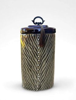 Bayden Hill Traditional Brown Ceramic Covered Jar Decorative Container 16 Inch