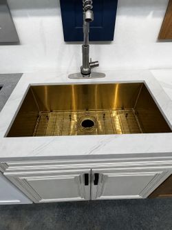 32" Gold Stainless Single-Bowl Sink