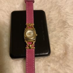 Vintage Quartz Watch With Leather Pink Band(Pierre Jacguard)