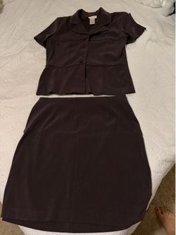 Brown set, suede-like fabric, size large.