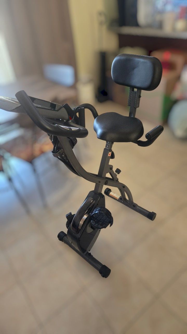 Folding Stationary Exercise Bike – Compact & Quiet