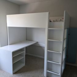 IKEA bunk bed with desk