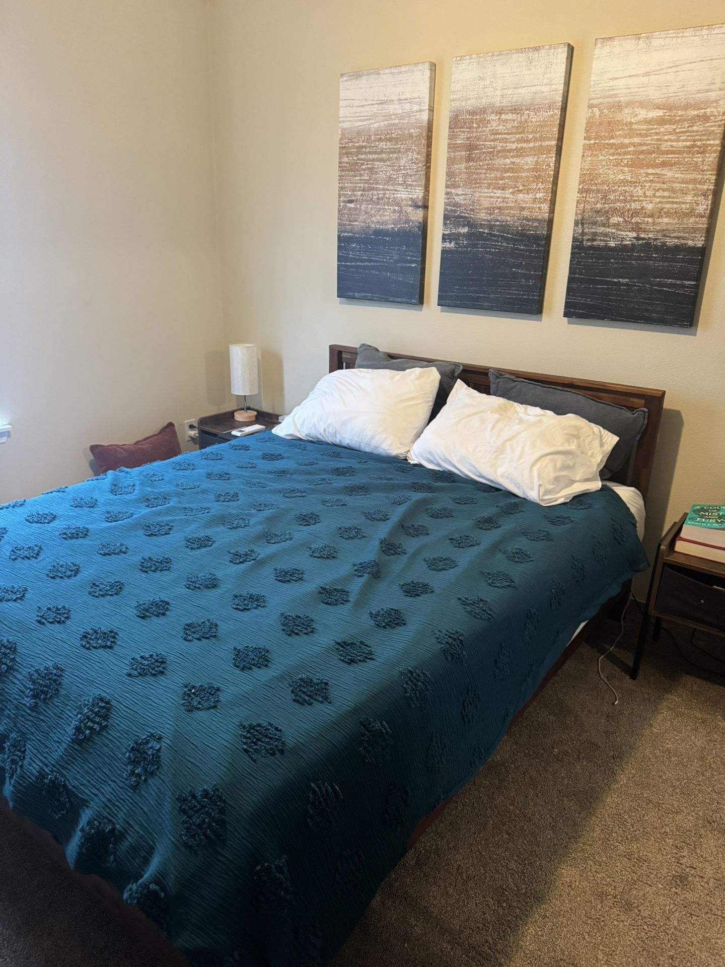 Queen Memory Foam Mattress With All Wood Frame