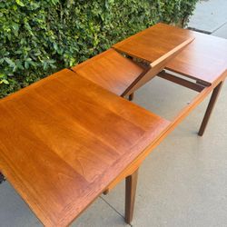 Nathan Mid Century Modern Dining Table Vintage Teak Extending Table