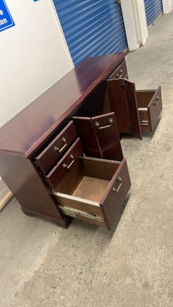 solid wood super heavy, very strong dresser 65”wx18”dx30”h solid wood super heavy, very strong dresser