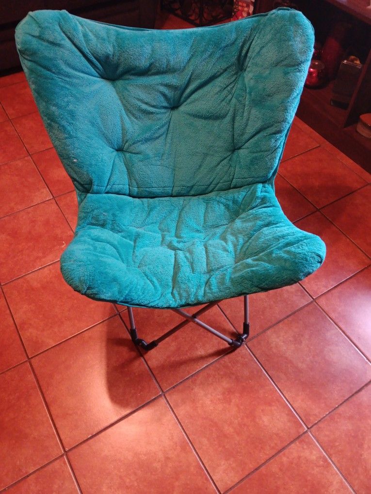 TEAL BUTTERFLY PLUSH CONFY CHAIR