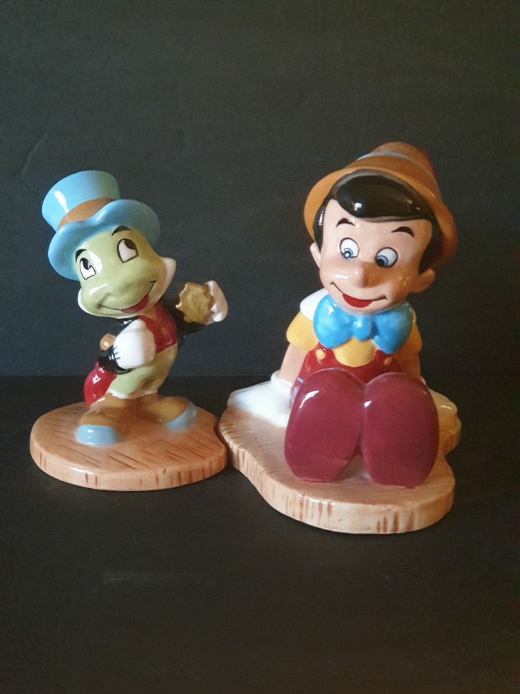 Disney Pinocchio and Jiminy Cricket salt and pepper shakers