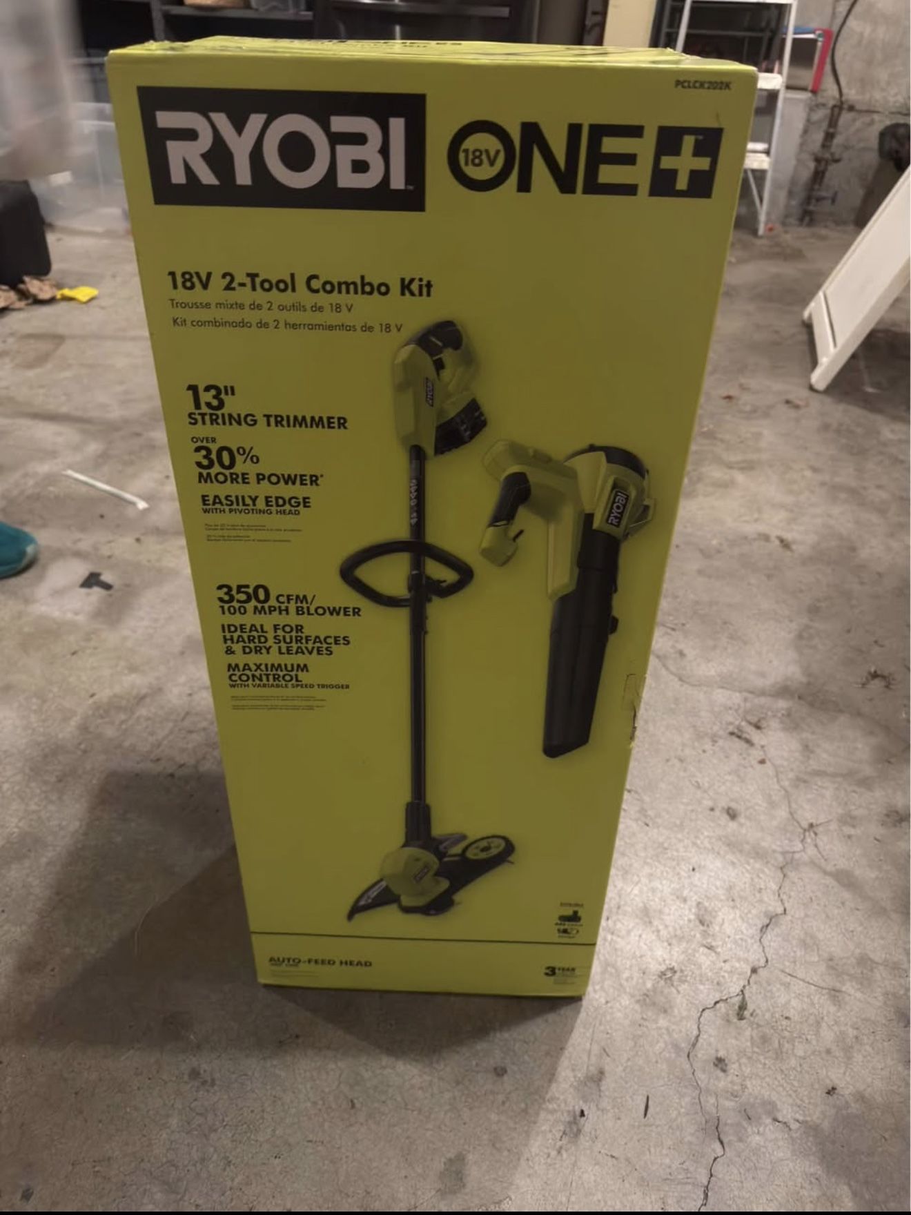 RYOBI ONE+ 18V 2-Tool Combo Kit (Trimmer + Blower) - Brand New