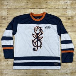 Vans Treble Rose Stripe Graphic Hockey Jersey #66 Men’s Size Large Classic Fit