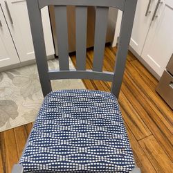 6 Re-upholstered/restored Wooden Chairs! Sturdy!!