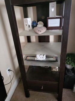 Dark Wood shelf with Bottom Drawer