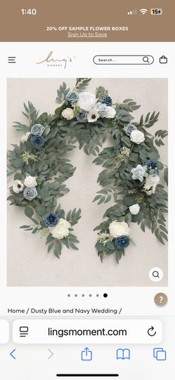 Dusty Blue Floral garland 