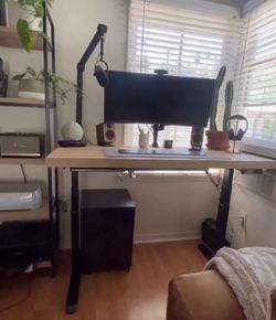 Autonomous Dual Motor Electric Standing Desk (Black) – Adjustable Sit/Stand Base w/ Ikea Desktop
