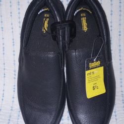 Tred Safe Black Slip On Slip Resistant Shoes