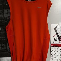 Nike Running Miler Men’s Dri Fit Orange XL Sleeveless Top Training tank Muscle