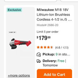 Milwaukee M 1818 V 4 1/2 inch/5 cut off grinder paddle switch