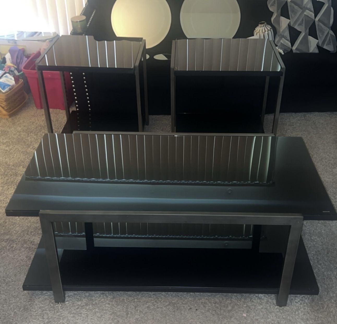 π€ Modern Glass Table Set β Coffee Table + 2 End Tables π€