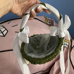 Moss Flower Girl Basket 