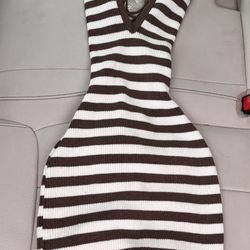 Brown Striped Romper