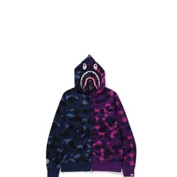 A Bathing Ape Bape Camo Shark Full Zip Size X-Large