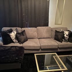 Grey Couch With Gold Legs