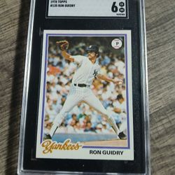 1978 Topps #135 Ron Guidry baseball card, graded SGC 6 EX NM. pitcher for the New York Yankees. The card number is 135 New York Yankees 