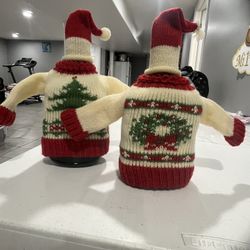 Botelleros De Estambre Navideños 