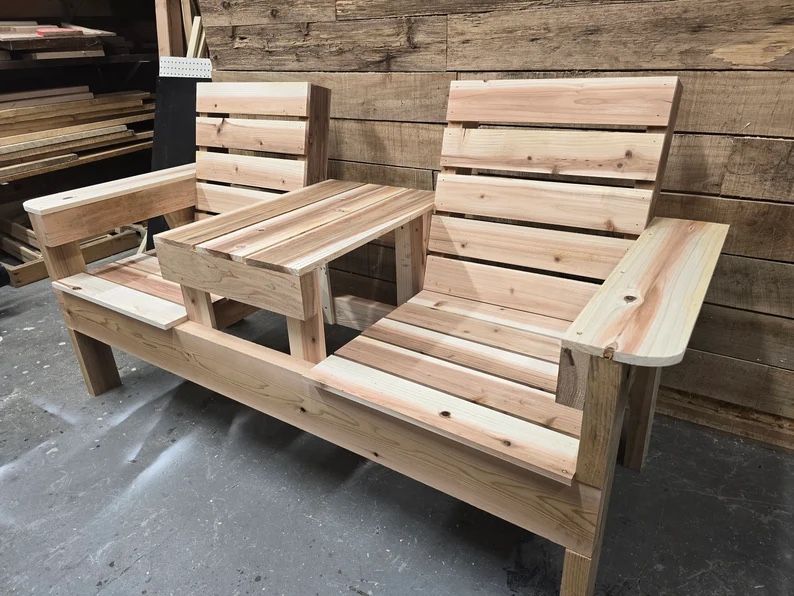 Custom built Cedar Two-Seat Bench