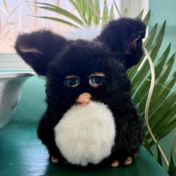 2005 Rare Skunk Emoto Tronic Black-And-White Blue Eyes Furby