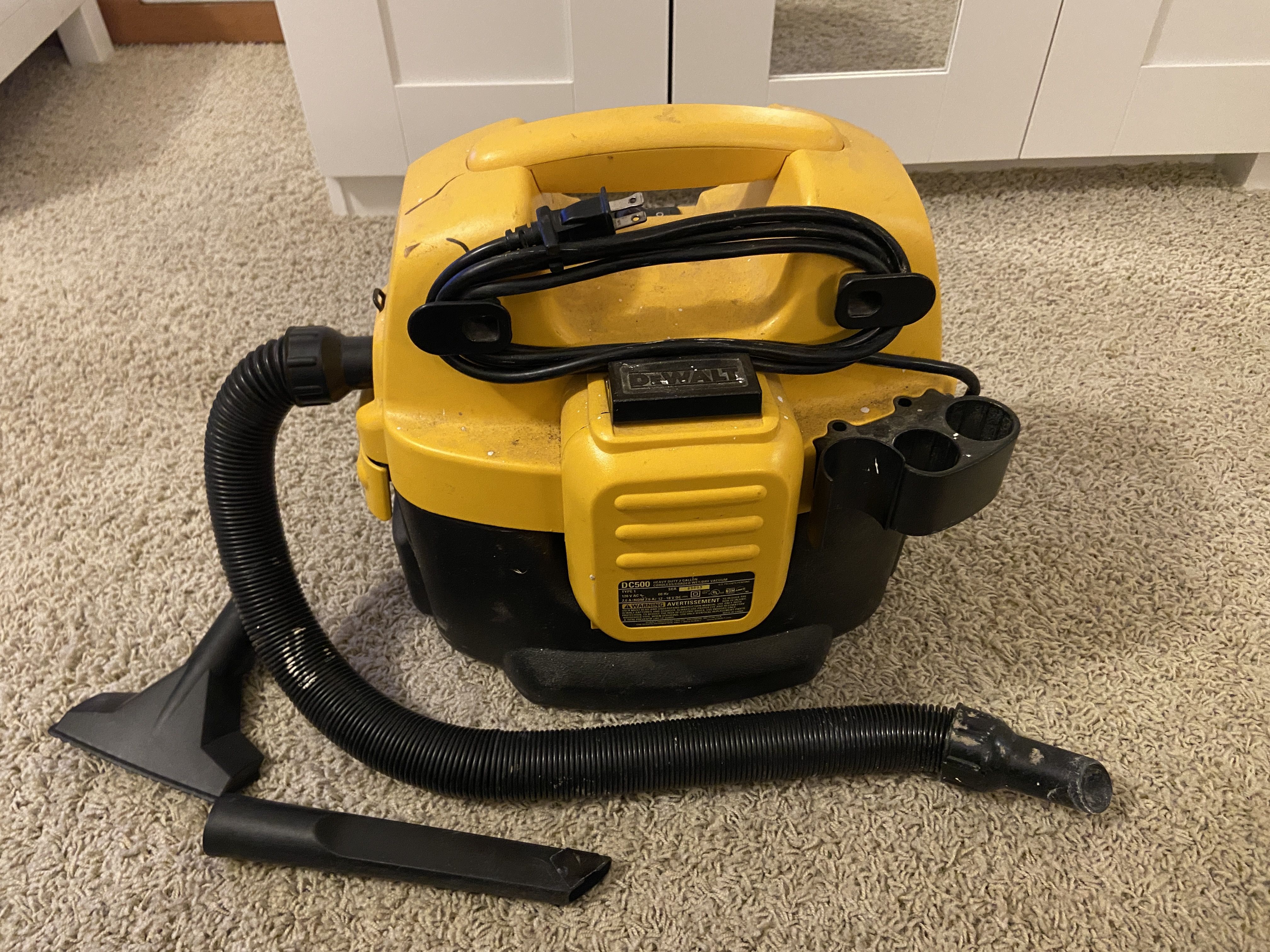 DeWalt DC500 Portable Heavy Duty Vac with accessories for Sale in Des