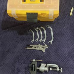 Mini Vice, Angle Wrenches, & Tool Box