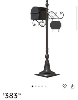 Suggestion Box Ballot Box Drop Box Metal Floor Mailbox Black with Lock, Post-Mount Letterboxes for Outside & Curbside, Outdoor Vertical Mail Box 