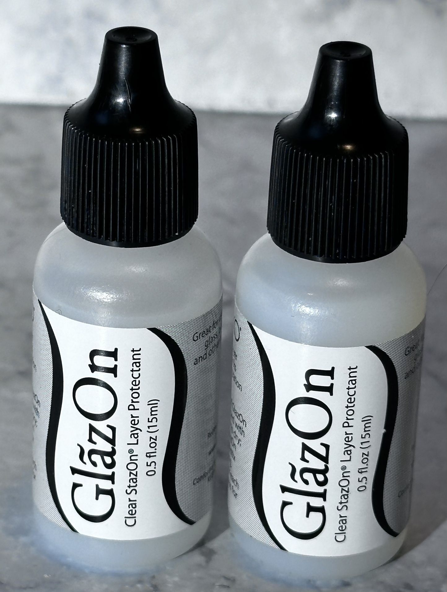 Lot of 2 New Tsukineko GlazOn Clear StazOn Layer Protectant .5 fl oz.