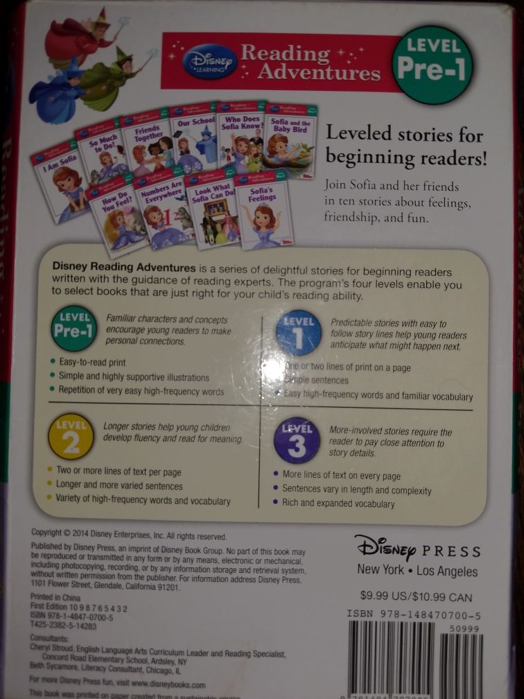 Disney's Sofia the First pre-1 readers box set