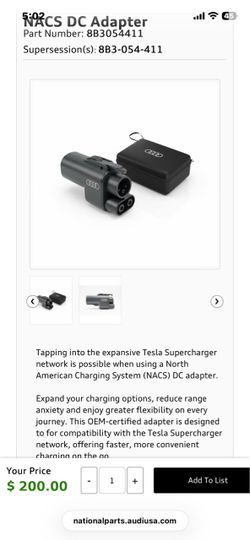 Audi Nacs Dc Adapter $200 BrandNew