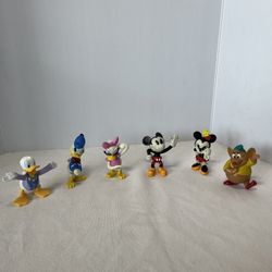 6 PCs Walt Disney Figures, Mickey & Friends Donald, Minnie, Daisy