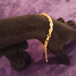 10" 14k Plated Stainless Steel Bracelet