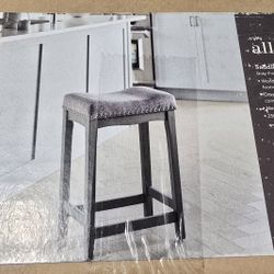 2 Allen + Roth Saddle Seat Bar Stool Gray Finish