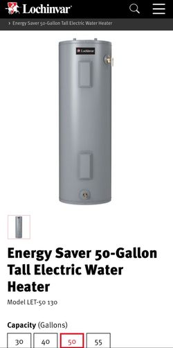 Brand New Lochinvar 50 Tall Electric Water Heater