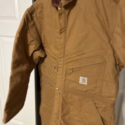 CARHARTT BROWN DUCK QUILTED/INSULATED ZIP UP COVERALL X01 BRN MENS SIZE 48 REG