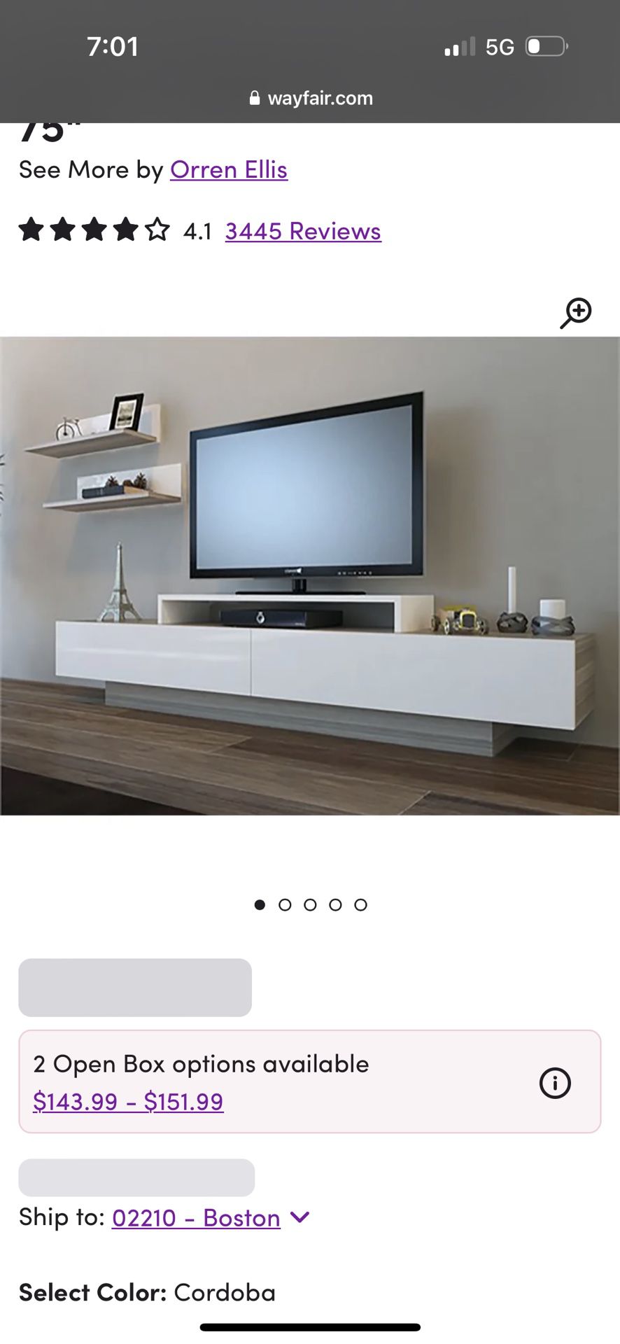 Pritts TV Stand for TVs Up To 75”