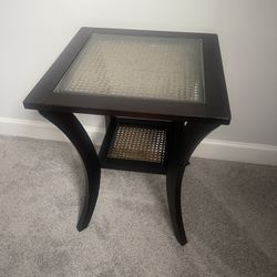 Expresso Glass End Table 23x18x18
