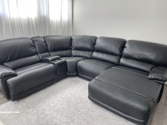 Black Faux Leather Sectional